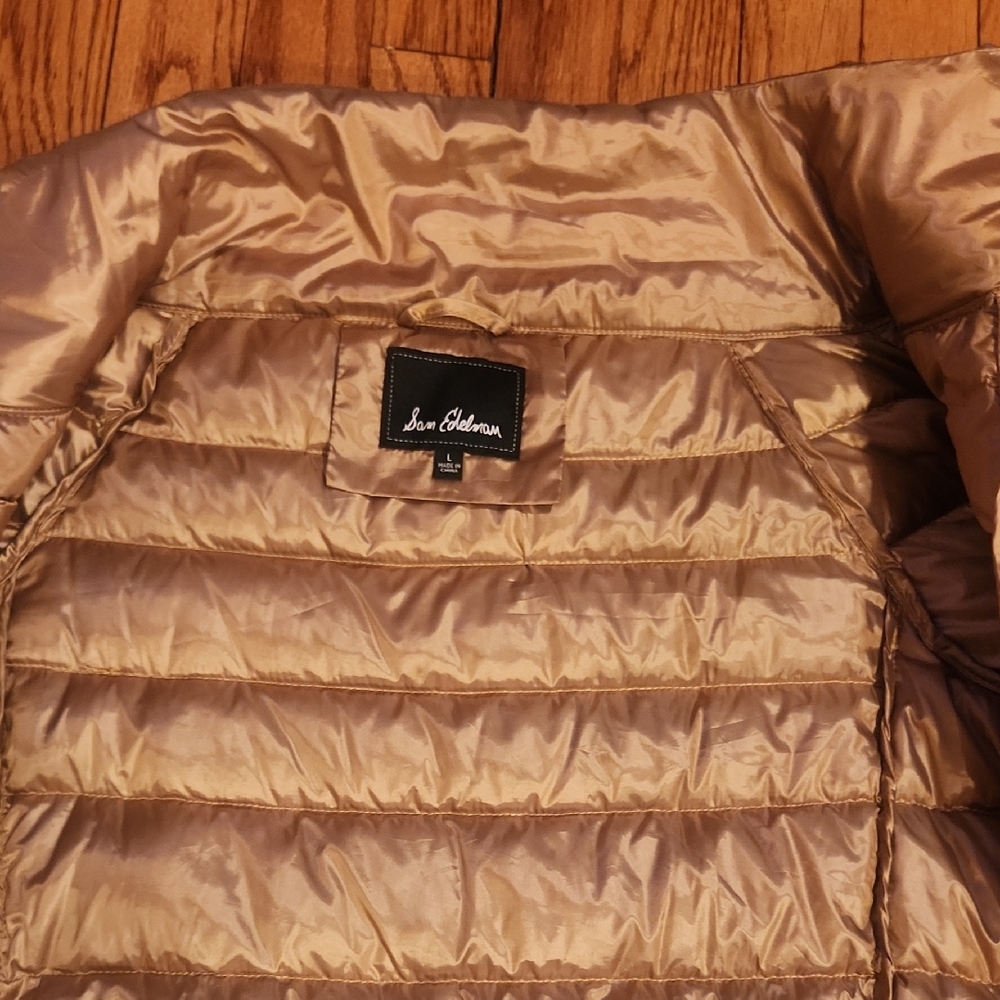 Sam Edelman Shimmering Gold Puffer Jacket - Picture 2 of 4